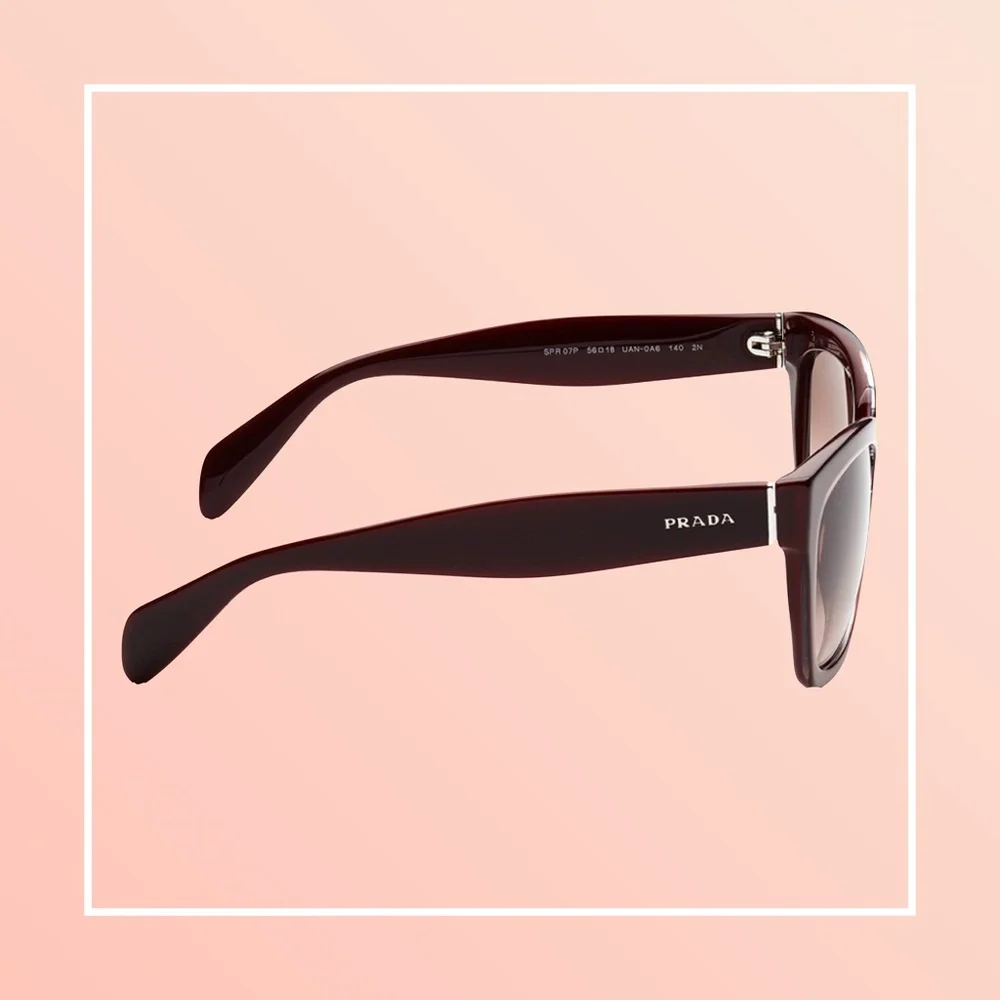 Prada Burgundy Gradient Square Sunglasses
